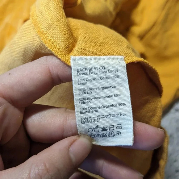 NEW Back Beat Co. Yellow Dylan Robe Jacket Pockets XS Small Hemp Linen - Picture 8 of 9